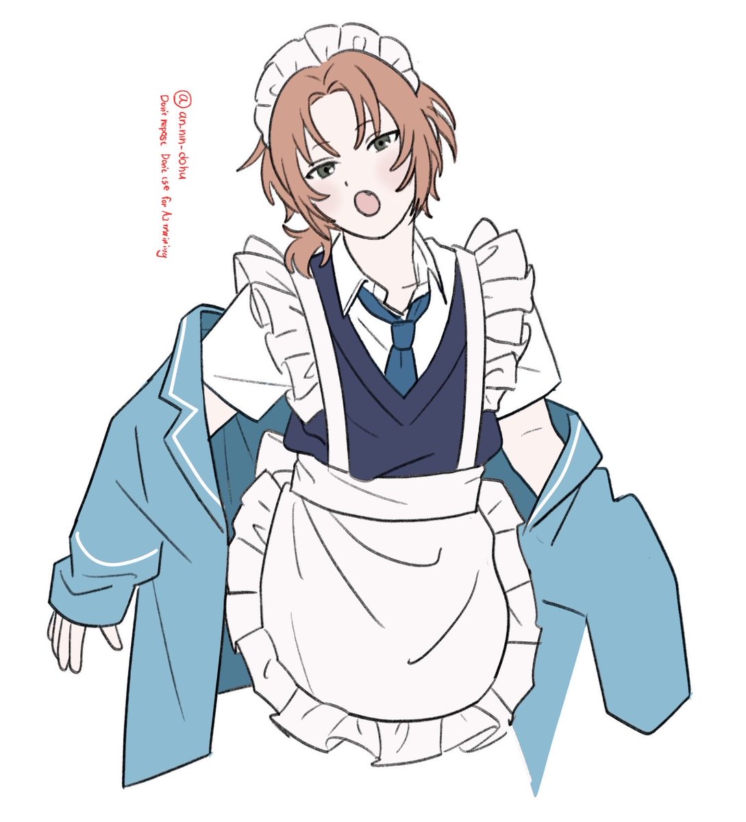 an_nin_dohu's tweet photo. 萌え萌えメイド月永レオさん(17) https://t.co/rCKWSNyJNg