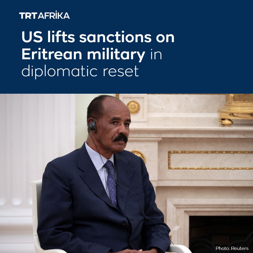 trtafrika's tweet photo. The US has lifted sanctions on Eritrean Defense Forces and other entities in Eritrea as the Trump administration renews focus on the Red Sea where Eritrea's coastline is opposite Saudi Arabia

https://t.co/vKiFuFcvCE https://t.co/UjtUpY4yV9
