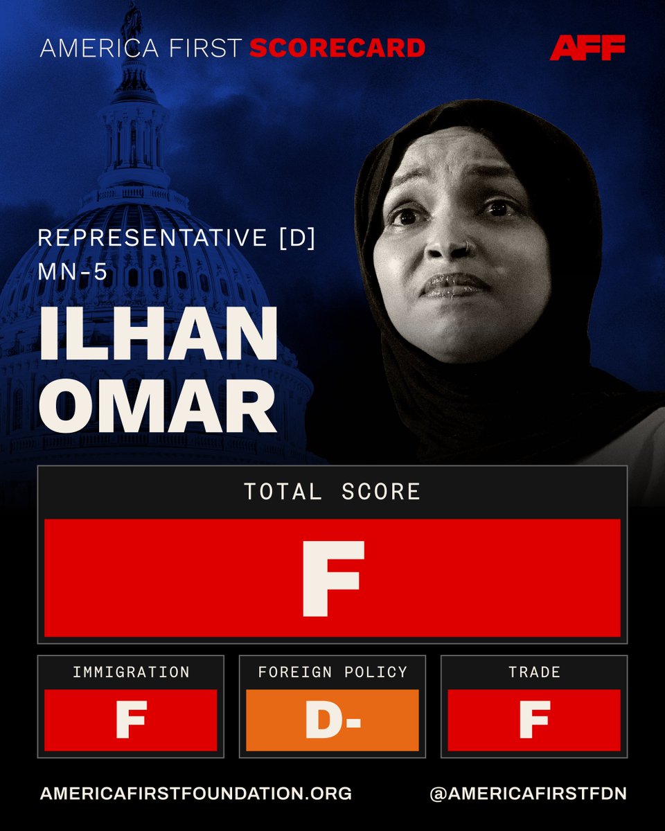 AmericaFirstFdn's tweet photo. Ilhan Omar wants to extend federal benefits to non-citizens at the expense of the American people. https://t.co/gA6pK3syVp