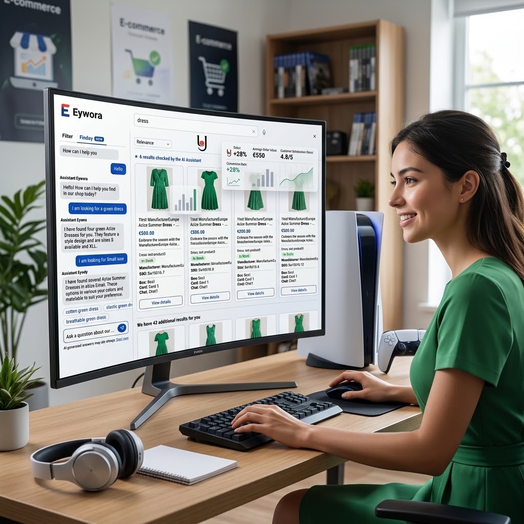 eywora_app's tweet photo. Customers ask. Your catalog answers. 🤖✨

Meet the Eywora AI Assistant—a built-in chat tab for your search widget that converts natural questions into targeted product recommendations without inventing fake results.

 https://t.co/yFhRCDiRia

 #EcommerceGrowth #DigitalCatalog https://t.co/r2LdbnU0mm
