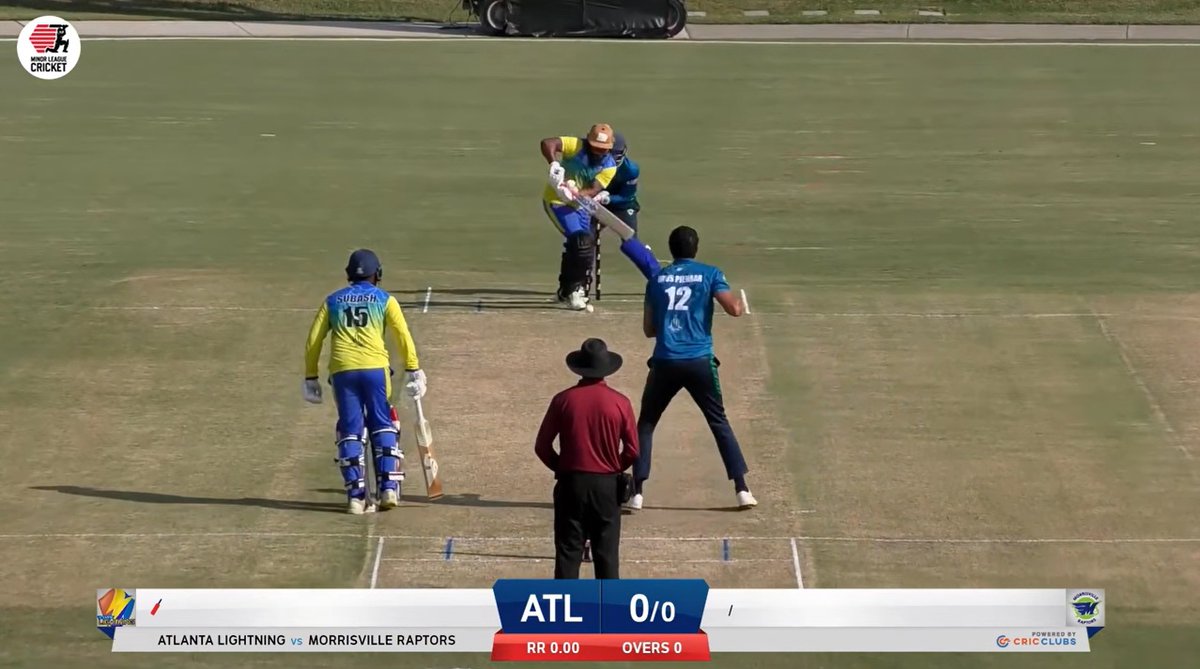 CricAmerica's tweet photo. Always cool hearing @APSportsNews_ and @CricFanUSA on comms from Morrisville!

Check out the Atlanta Lightning versus the Morrisville Raptors in live Minor League Cricket action here…
https://t.co/lc2jIX6W34 https://t.co/wrlXKQfpPZ