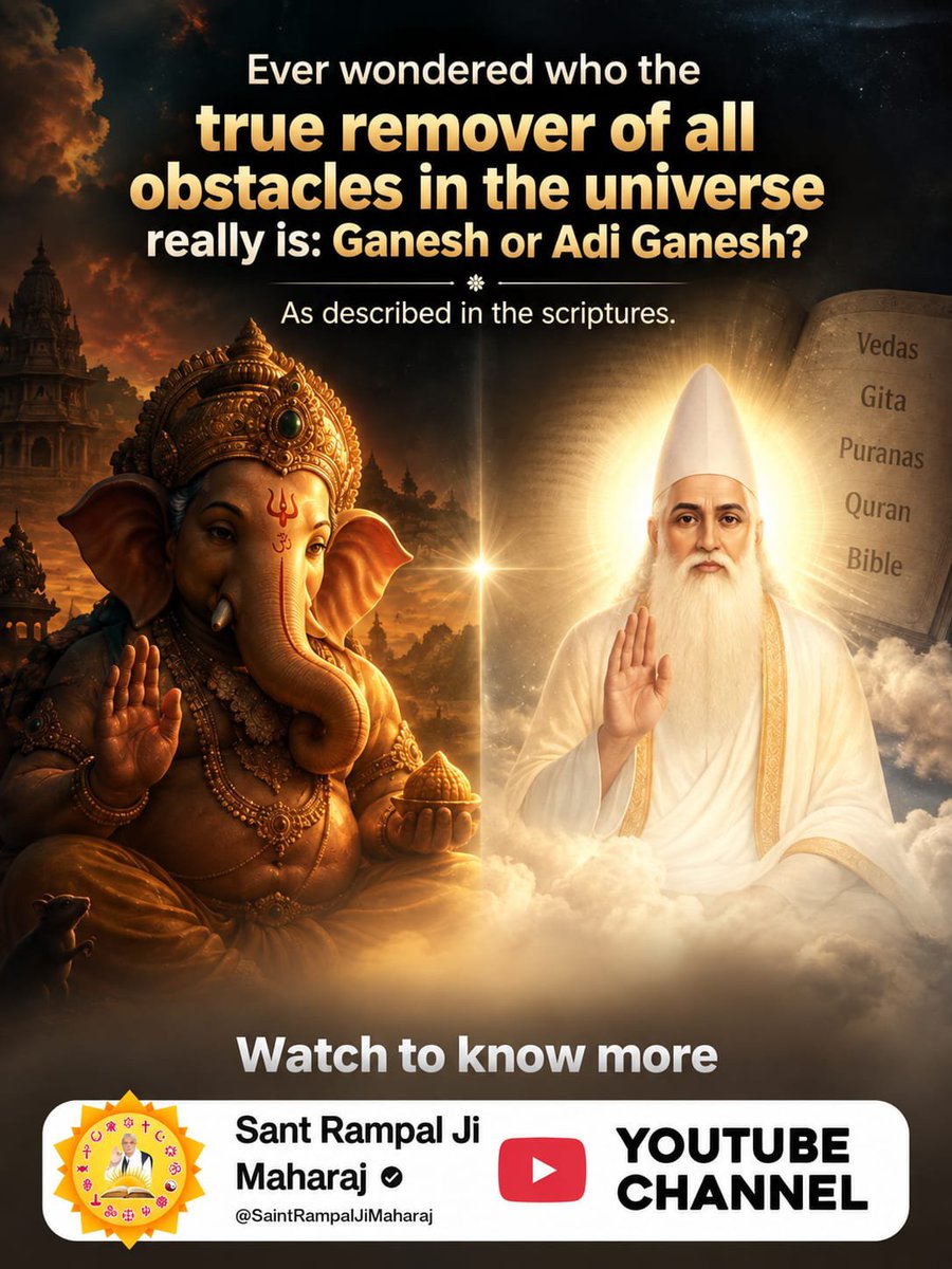 pkroy050298's tweet photo. Ever wondered who the true remover of all obstacles in the universe really is: Ganesh or Adi Ganesh?
#आदिगणेश_ये_है

Kabir is God https://t.co/HZt5CJf6ih