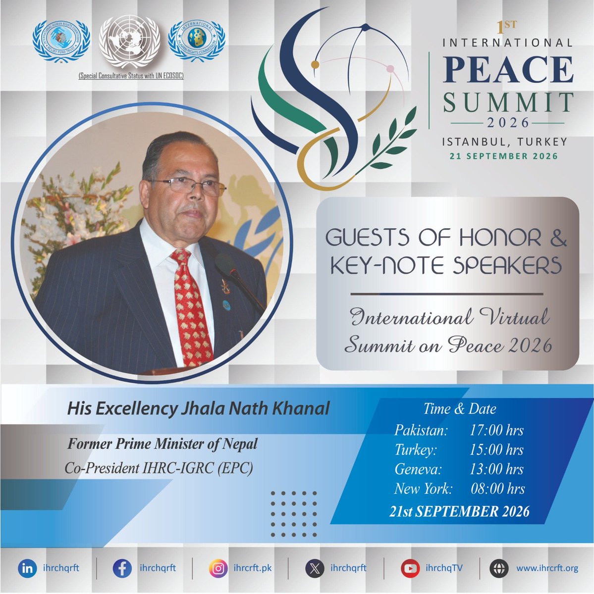 ihrcrfthq's tweet photo. "May the spirit of peace guide our words, heal our divisions, and light the path toward a harmonious world today and always."

INTERNATIONAL PEACE SUMMIT 2026

#PEACEDAY
#IPS2026 https://t.co/KGbW3IeGoS