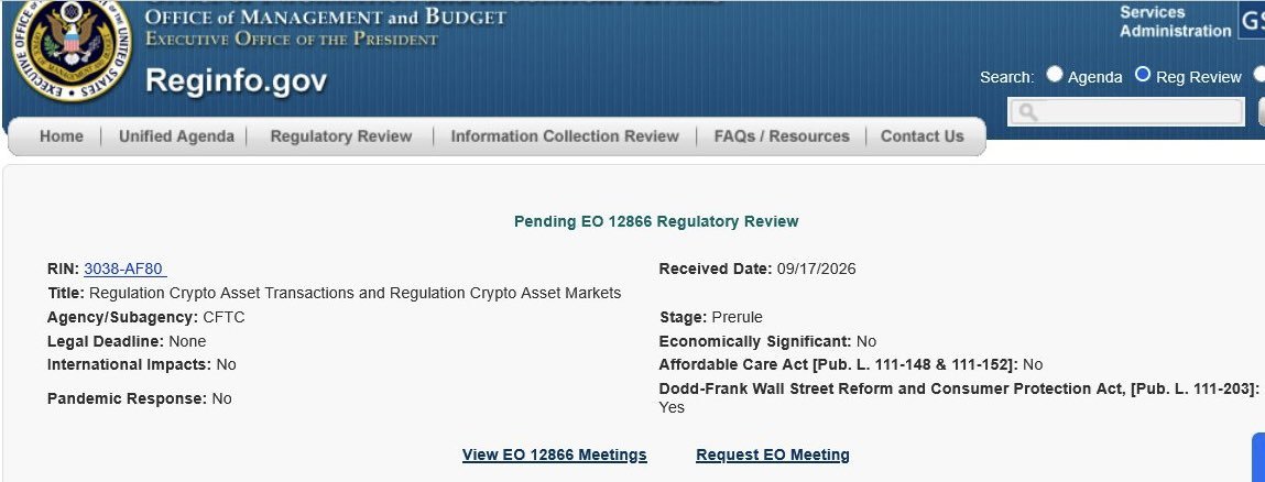 Alice_hert's tweet photo. 🚨 Word is out: 🇺🇸 CFTC Chairman Mike Selig has submitted cryptocurrency market rules to the White House for review. 👀

President Trump is set to approve the rules immediately! 🔥 https://t.co/wPVk3uOZsI