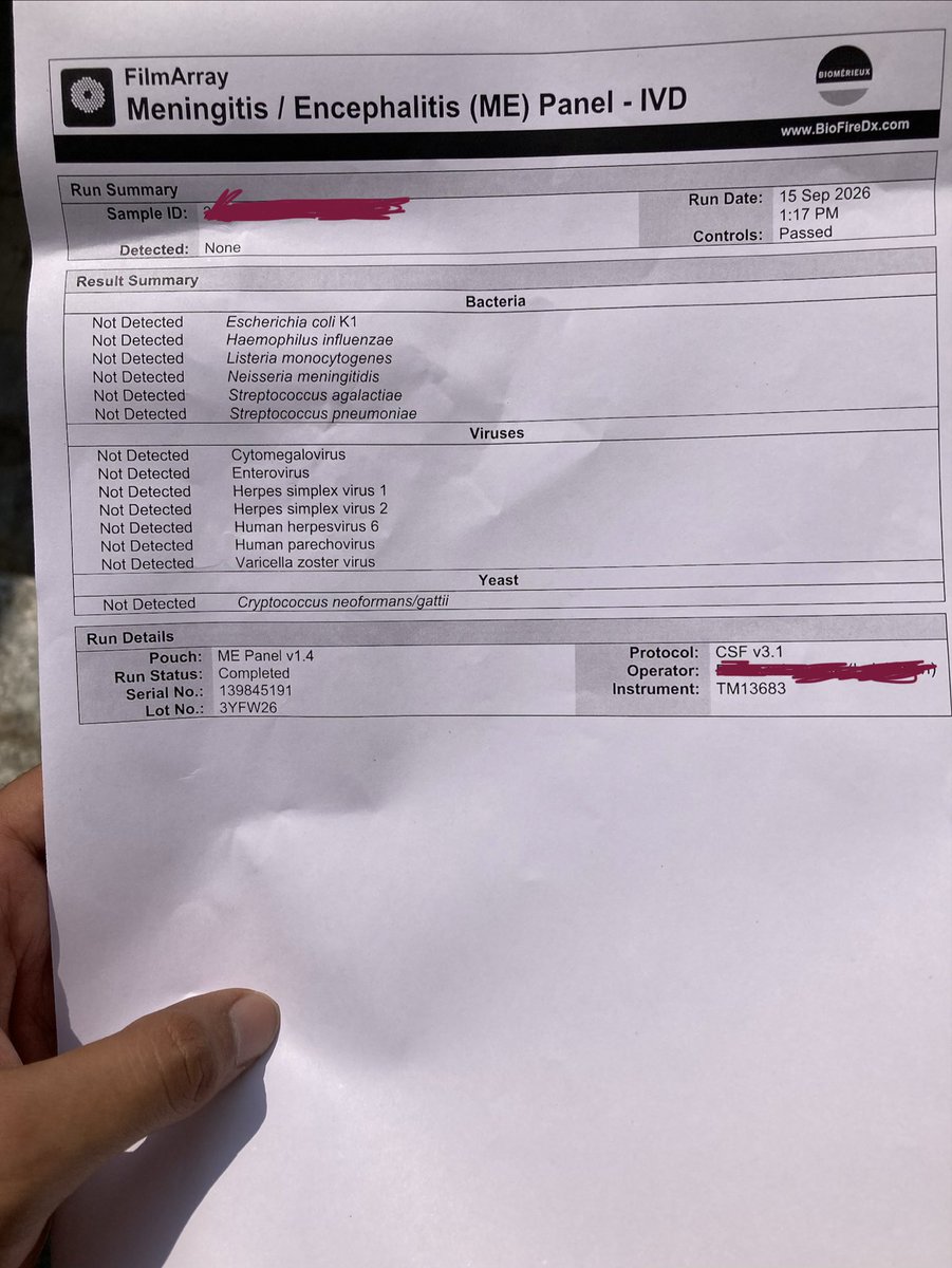 zerodvoid's tweet photo. BIOFIRE the last resort for csf investigations under infective etiology panel. covering following bacterias, and viruses mainly. #medtwitter https://t.co/cGtrzSsDpL