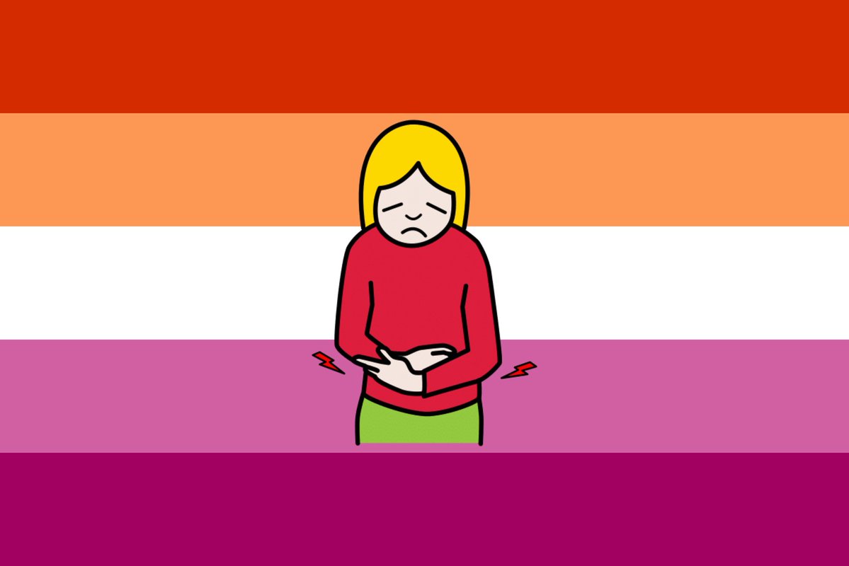 lesbospettro's tweet photo. bandiera lesbica per chi ha sempre male al pancino https://t.co/mmqwdVhF9r
