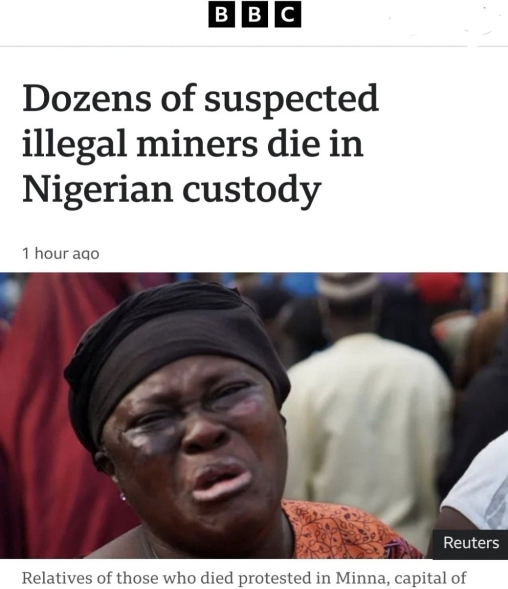 KVONBATTEN's tweet photo. You really cannot make this up. The mines that Nigeria's President Bola #Tinubu was offering to the United States. The mines that outraged Nigerian citizens claim are part of an attempt by their corrupt President to have the @FBI not release his alleged heroin trafficking records. Well, yesterday, the Nigerian government reportedly killed 37 poor boys and men who were illegally mining those mines to make money to feed their starving families.

#Nigerian paramilitary forces detained the illegal miners and put them in a ventless metal shipping container in the middle of the Nigerian desert heat. Those poor souls allegedly suffocated to death. And when people began protesting the deaths, the #Nigerian government reportedly ordered the military to fire upon the protesters. From an alleged #heroin-trafficking President to people being suffocated, this is the Nigerian government under Bola #Tinubu

@PressSec