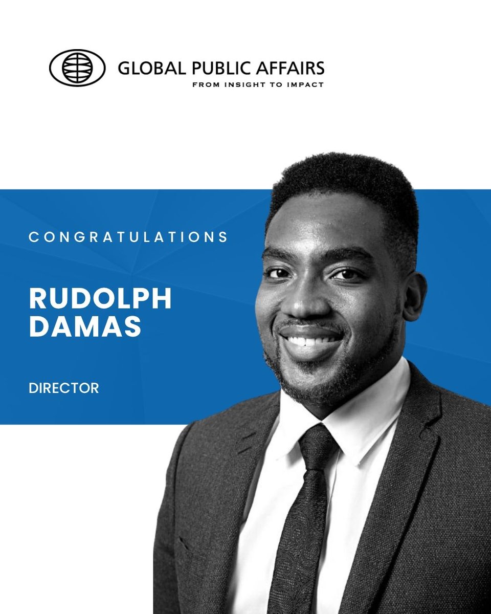 GPAinsights's tweet photo. We’re proud to congratulate @DamasRudolph on stepping into his new role as Director in our Ottawa office.  

Known for his calm, steady demeanor, he has taken a lead role in Global’s work on trade and tariffs, understanding both the technical details of key measures and processes as well as the over-arching politics impacting outcomes. 

Learn more: https://t.co/ZZYAzZECSs