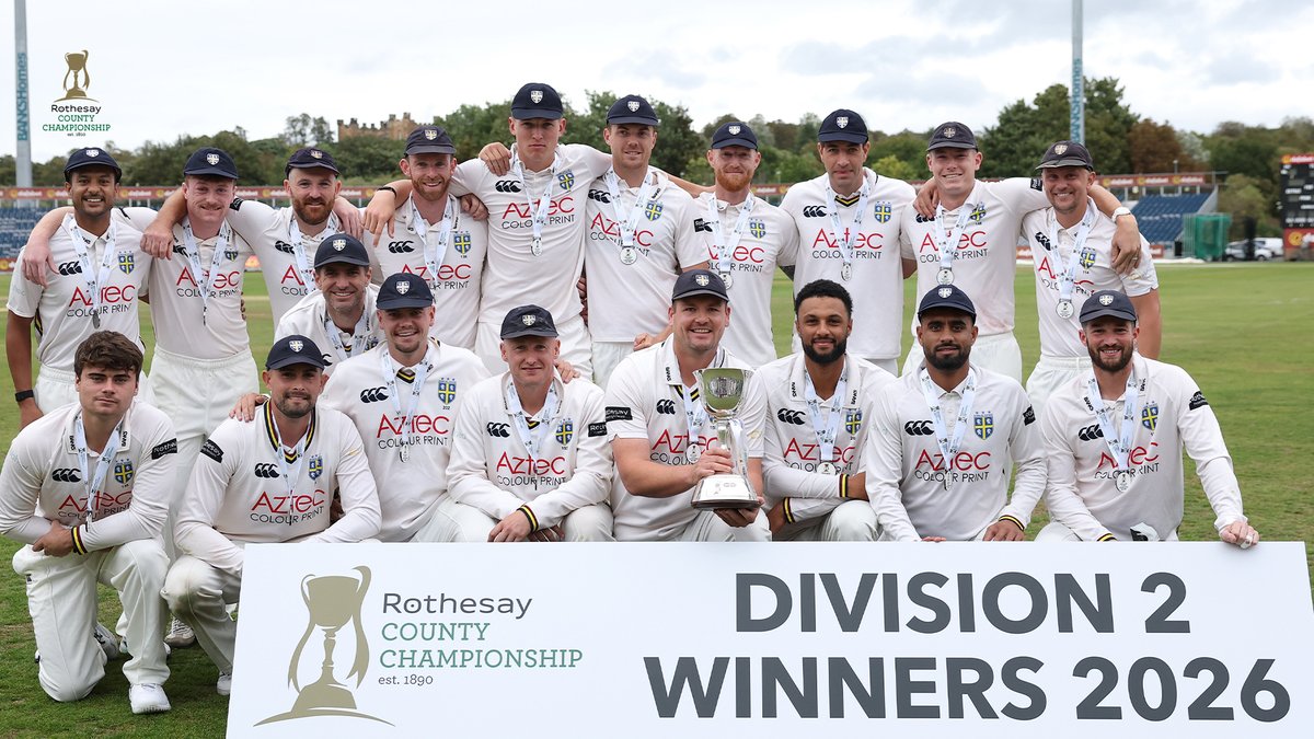 CountyChamp's tweet photo. Your Division Two winners: Durham! https://t.co/6CAJruz1Kh