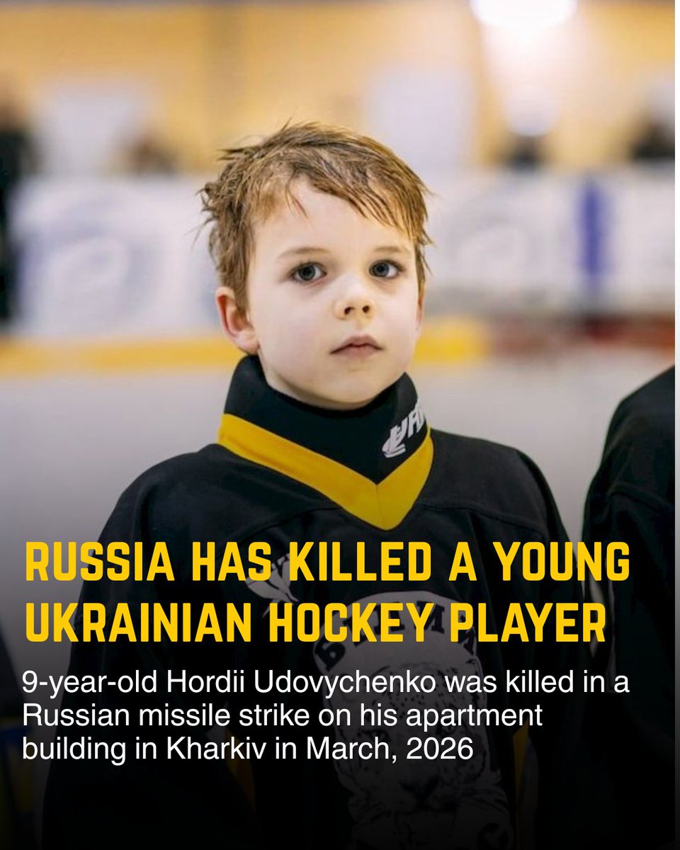 OstapYarysh's tweet photo. Alex Ovechkin: "I'm Russian and I support my country. I'm for peace and love. I can't say who's right and who's wrong."

Meanwhile, Russia continues to kill Ukrainian athletes. In March, a Russian missile killed 9-year-old Hordii Udovychenko, a young hockey player from Kharkiv. https://t.co/OKoxg93wDZ