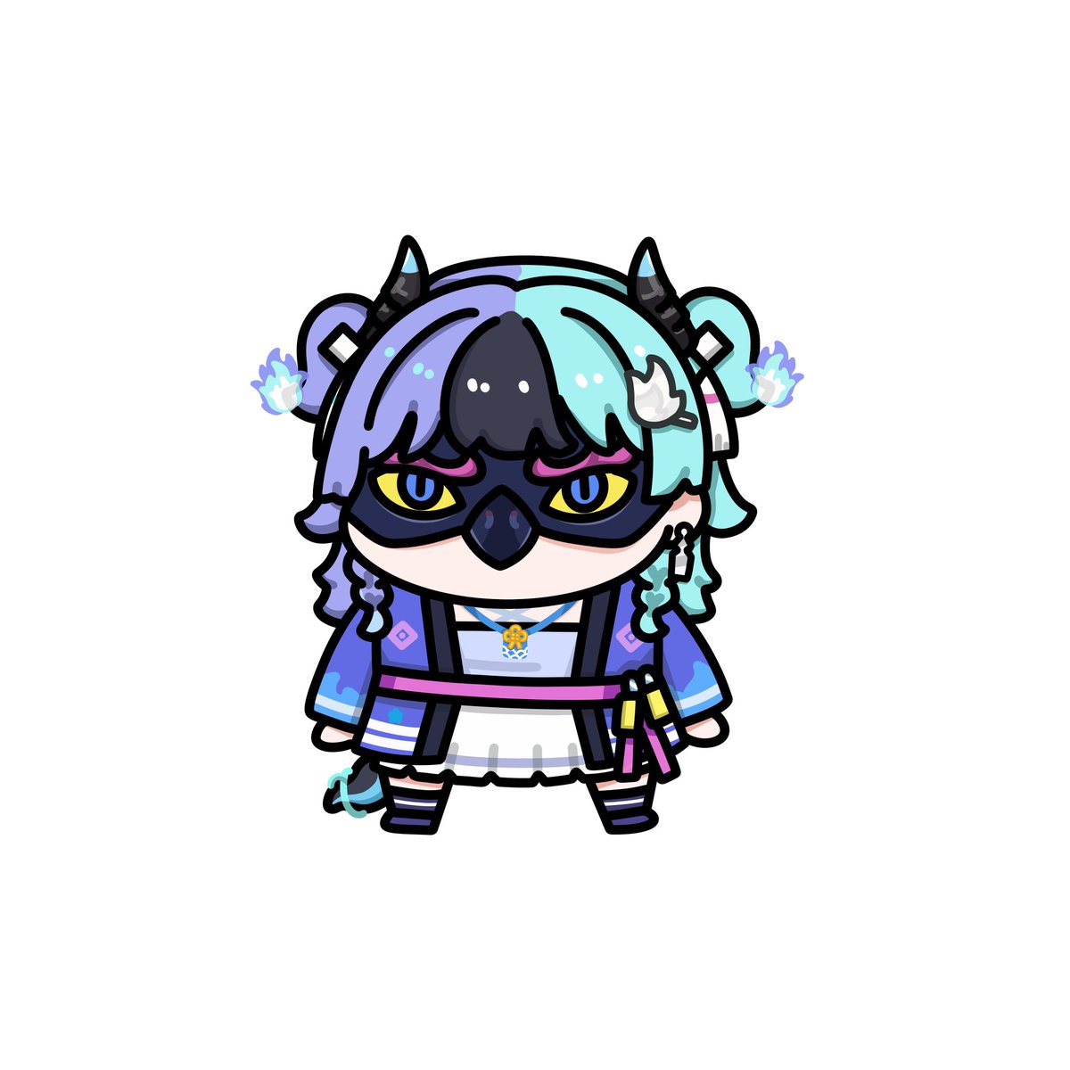 pengeurim's tweet photo. 火消し屋でサラマンダーの熱千めらちゃんか？
あたし青いキャラクターに弱いんな~~
I'm weak for blue characters >w<

#めら組絵図 https://t.co/57wt1LEldt