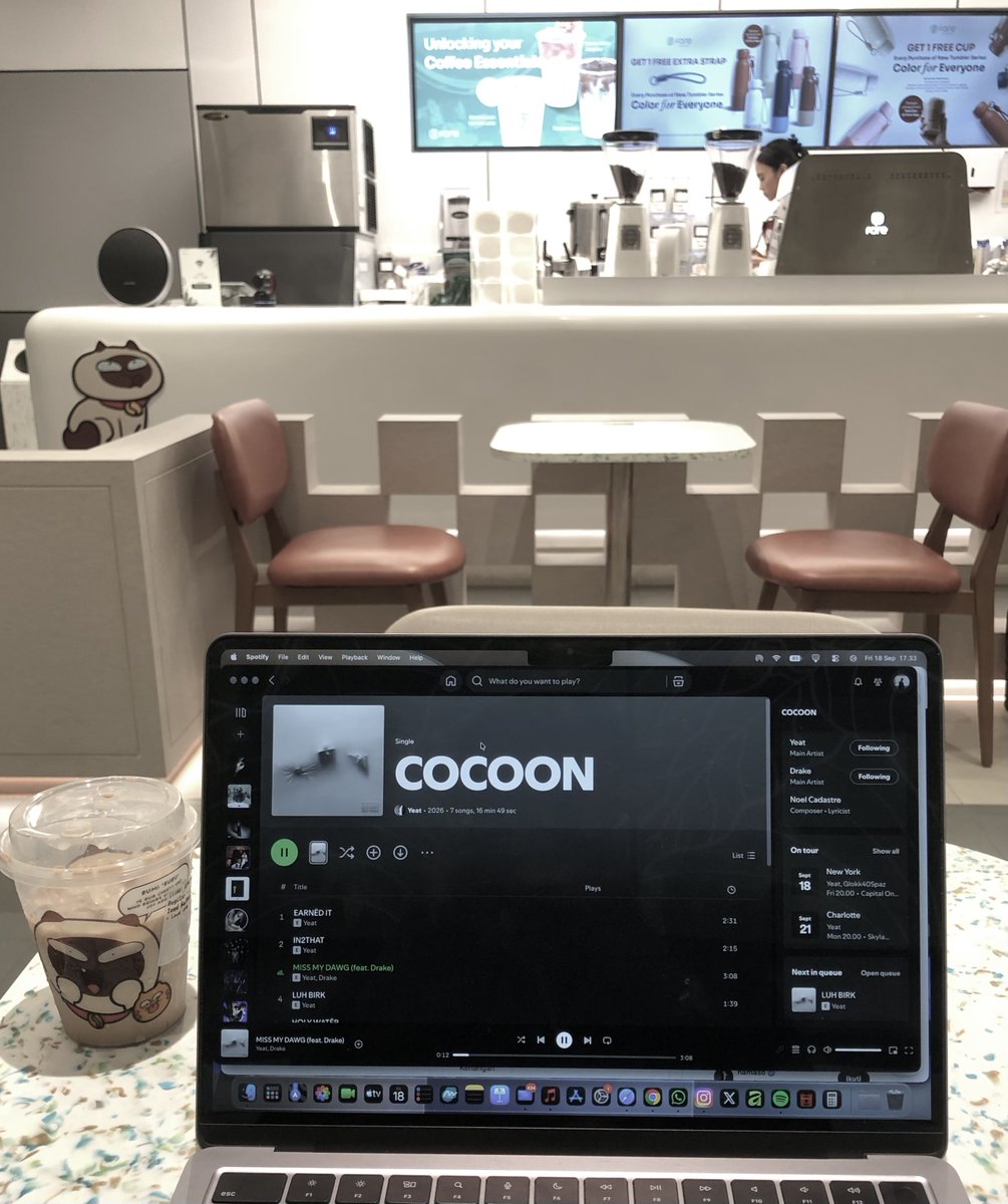 sicovertcas's tweet photo. coffee shop routine for a new rap album/ep drop: sippin coffee and listenin start to finish. ngl, yeat’s ep ‘cocoon’ is just mid. bro hasn't dropped a good project since ‘dangerous summer’ ep, everything else has been pretty mid😓 https://t.co/X7bViXXj3P
