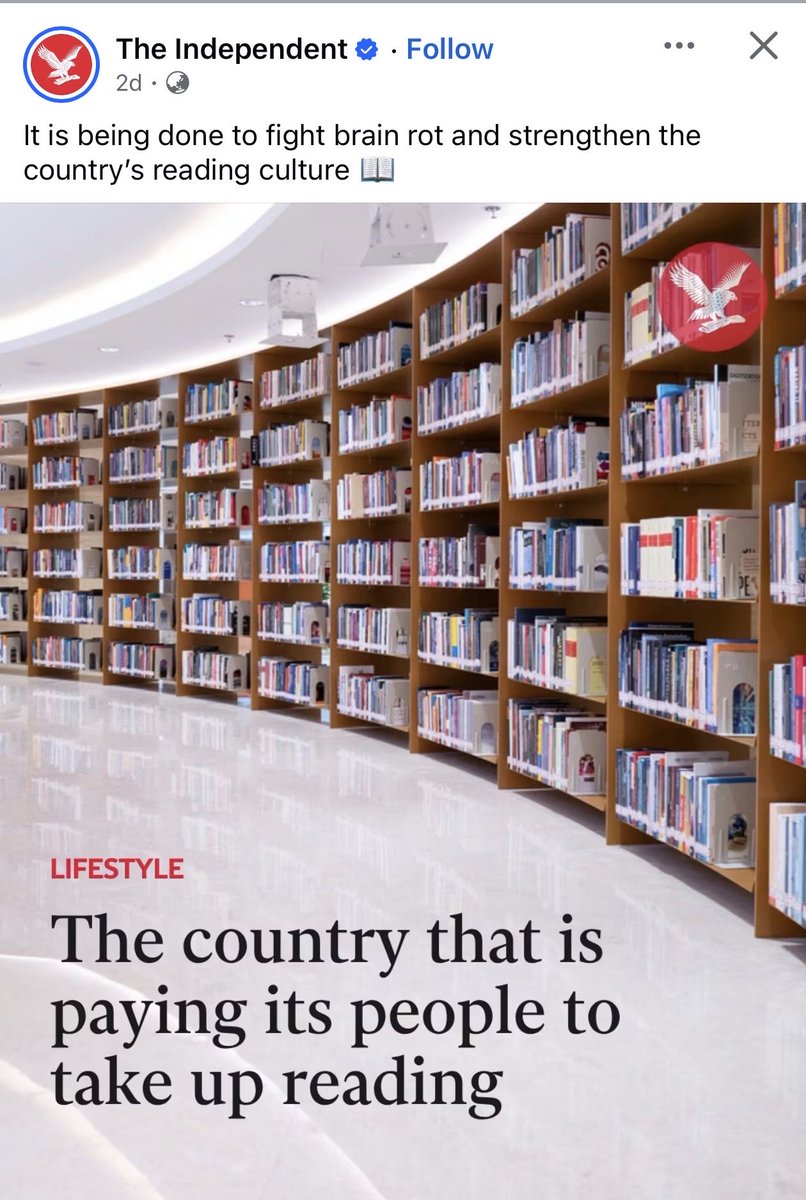 anupsoans's tweet photo. Singapore is paying its people to take up reading

National Library Board chief says ‘we want to see a nation of readers who are curious, thoughtful, discerning and equipped to navigate an increasingly complex world’

Singapore is encouraging its citizens to pick up a book for 15 minutes a day under a new five-year national programme to fight brain rot and strengthen the country’s reading 

https://t.co/IkJn61LOiu

@readingkafka you’re right on target. More power to you ⚡️📚