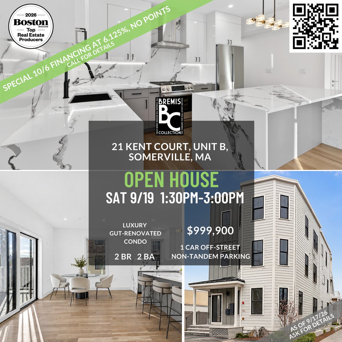 SteveBremisTeam's tweet photo. 🏠 OPEN HOUSES THIS SATURDAY IN SOMERVILLE!

💰 LIMITED-TIME SPECIAL FINANCING AVAILABLE!

🗓 SEPT 19
🕦 1:30 PM – 3:00 PM

• 21 Kent Court, Units R, C, and B 
• 19 High St, Unit 2

📞  Steve Bremis | 617-828-1070

🌐 https://t.co/7AUX2bYBXz | https://t.co/qsSPKBIKeB https://t.co/DbQ3vA4yuC