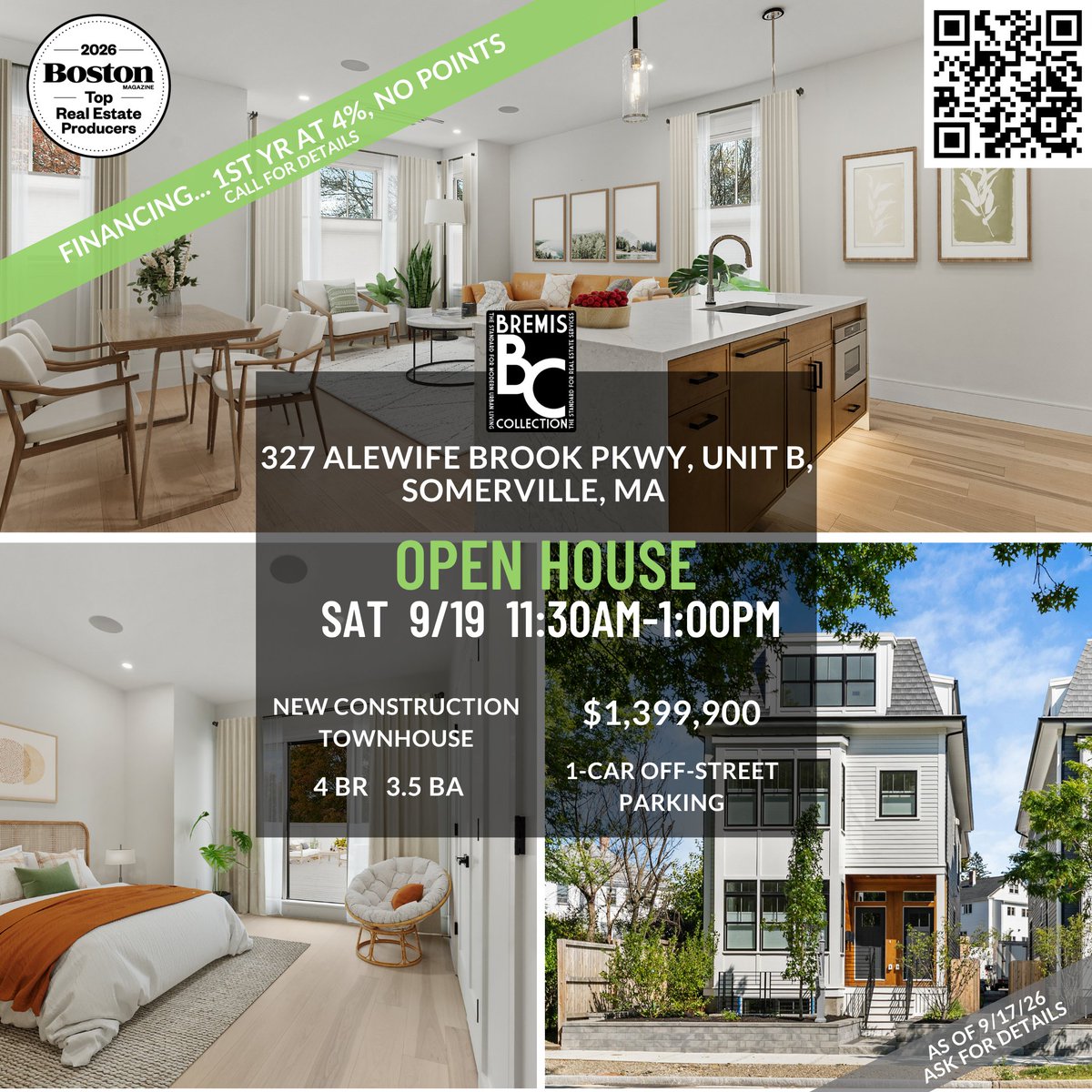 SteveBremisTeam's tweet photo. OPEN HOUSES THIS SATURDAY IN SOMERVILLE!

SPECIAL FINANCING AVAILABLE!

🗓️ SEPTEMBER 19

🕰️ 11:30 AM – 1:00 PM

• 327 Alewife Brook Pkwy, Unit B
• 23 Irvington Rd, Unit 2
• 30 Clarendon Ave
• 9 Dartmouth St

📷 EXPLORE MORE: https://t.co/Bh8eXp80an | https://t.co/87reMWqayy https://t.co/WIvoHYCga8