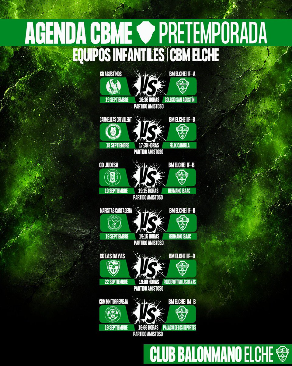cbm_elche's tweet photo. ð© ðððð¡ðð ðððŠ #CBME | #PreTemp2026
ð
ððŽ ð®ð¹ ð®ð | Septiembre 2026
â¹ïž Repasa aquà los partidos que los ð²ðŸðð¶ðœðŒð ð±ð² ð¹ð® ð¯ð®ðð² del #CBMElche jugarán durante el fin de semana, en su fase de preparación veraniega.
ð© #AlmaGuerrera ð© https://t.co/WMLlJpABWj