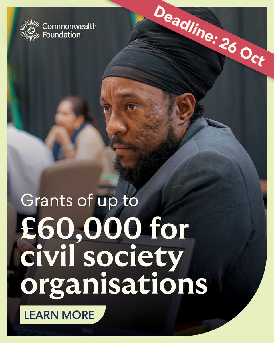 commonwealthorg's tweet photo. Our 2026–27 grants call opens next week. 

This year we're offering two grants' streams: 

- Individual Organisation Grants for eligible civil society and creative organisations 
- Collective Action Grants for networks, coalitions, alliances, platforms and creative collectives 

We’re looking to support projects that advance climate and environmental justice, economic inclusion and freedom of expression through constructive engagement with governments and other decision-makers and/or creative advocacy. 

The application guidance is available to read now. If you’re considering applying, we encourage you to check the eligibility criteria and read the guidance before applications open. 

Applications open: 23 September 2026, 12pm GMT 
Deadline: 26 October 2026, 12pm GMT 

Find out what we fund, who can apply, how to apply and read the guidance documents: 
https://t.co/fbJtFwwhba