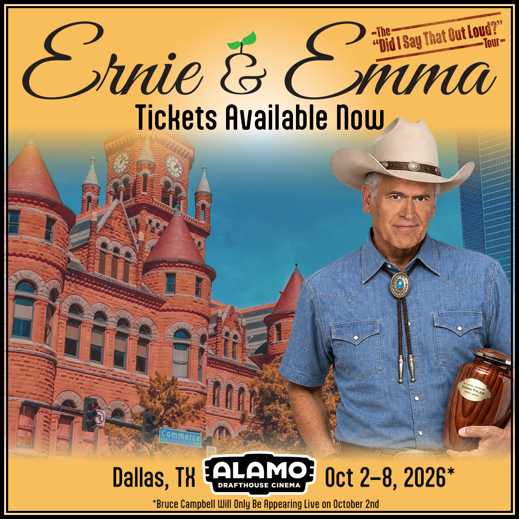 GroovyBruce's tweet photo. Hey there, Dallas Fort Worth! You can see my new movie, Ernie &amp; Emma, at the Las Colinas Alamo Drafthouse October 2–8. https://t.co/oW7HUurscp