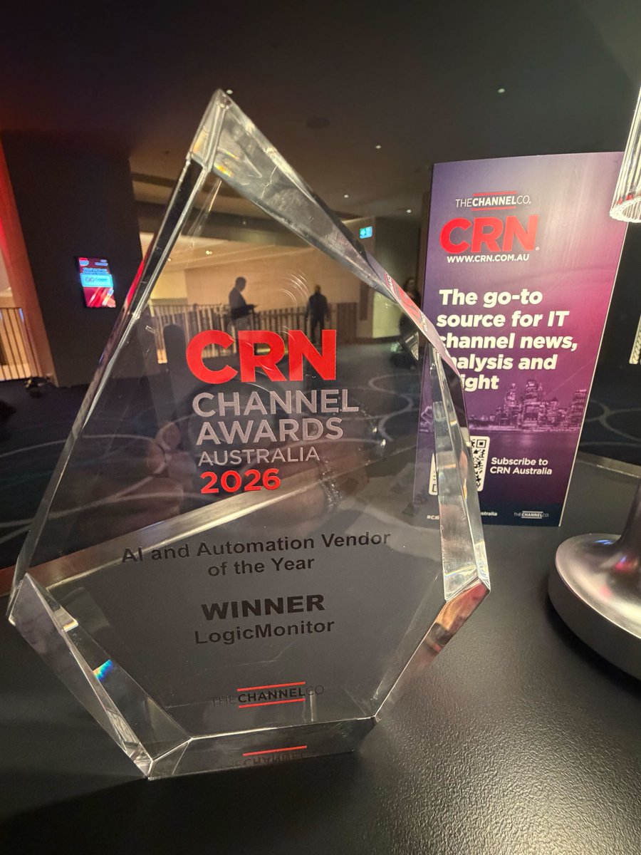 LogicMonitor's tweet photo. 🏆 LogicMonitor has won the AI &amp; Automation category at the CRN Awards. A proud moment for our teams, customers, and partners helping turn the vision for Autonomous IT into something real. Thank you, @CRN. https://t.co/6NCR4hCDJe