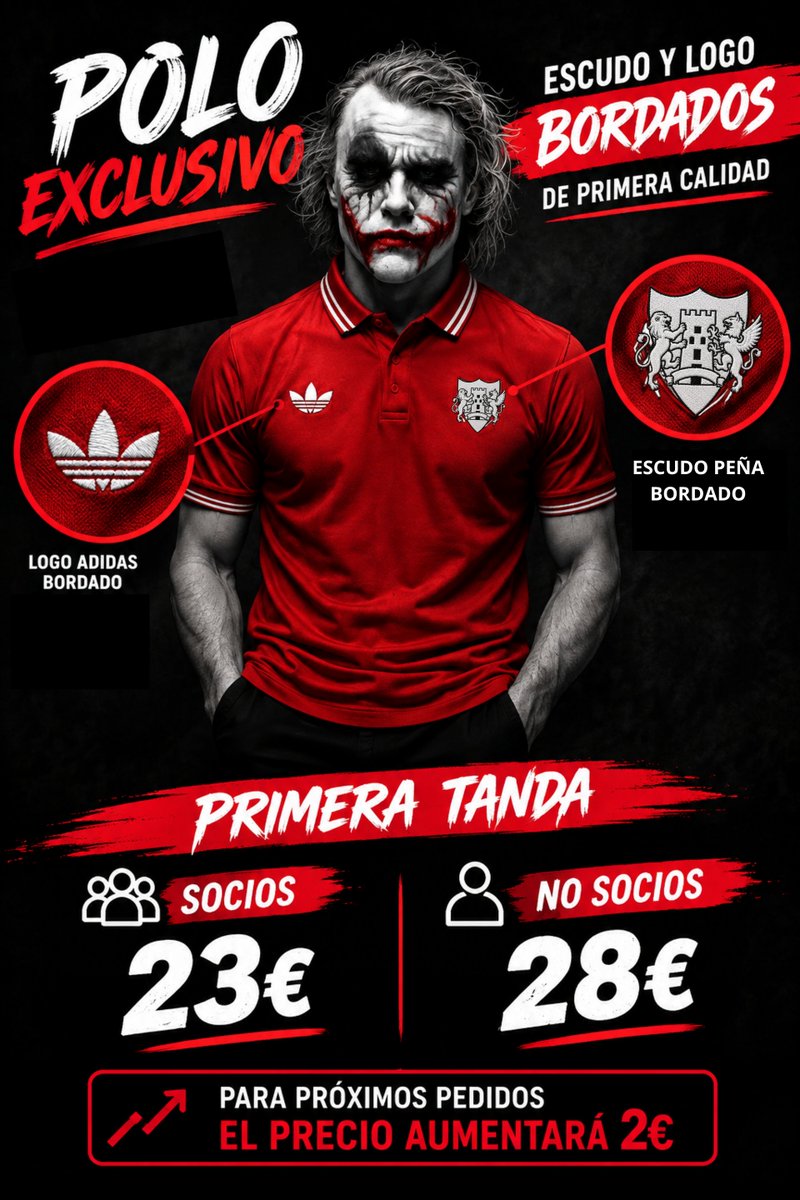 DementesTB's tweet photo. 🚨Tenemos lista de pedidos abierta.

La semana que viene encargamos pedidos, solo tienes que mandarnos un privado.

#todoalrojo #dementes #torreblanca @SevillaFC #rojosangre #rojopasión #rojocorazon #rojosevilla 
También sigue abierto el plazo de inscripciónes para conseguir estos descuentos en material, ésto solo acaba de empezar🔥