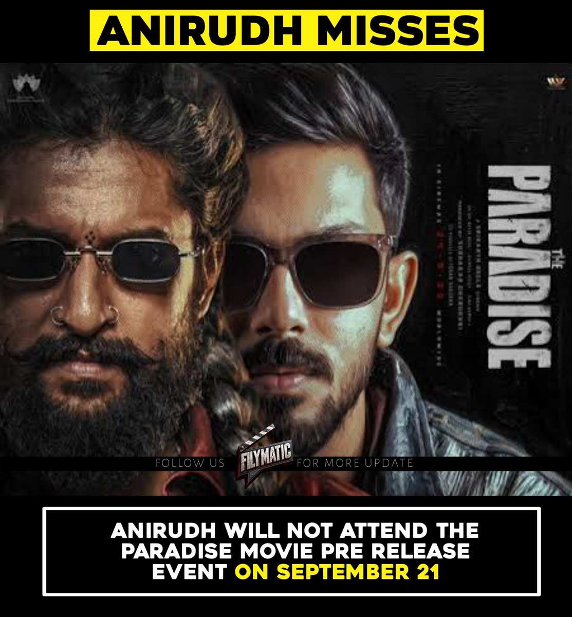 Filymatic's tweet photo. #TheParadise 

Movie is having low buzz already and now this will be massive setback for their promotion https://t.co/8qOYAsKbrd