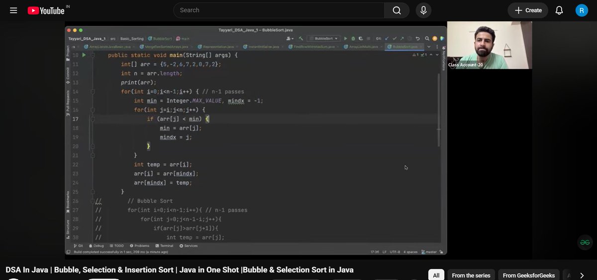Ritvik2468's tweet photo. Kick-starting Day 2 of #120daysPhoenixArc by
@siamjuit 

~Learned Selection Sort and practiced different problem based on sorting arrays using java https://t.co/90O2z0z68m