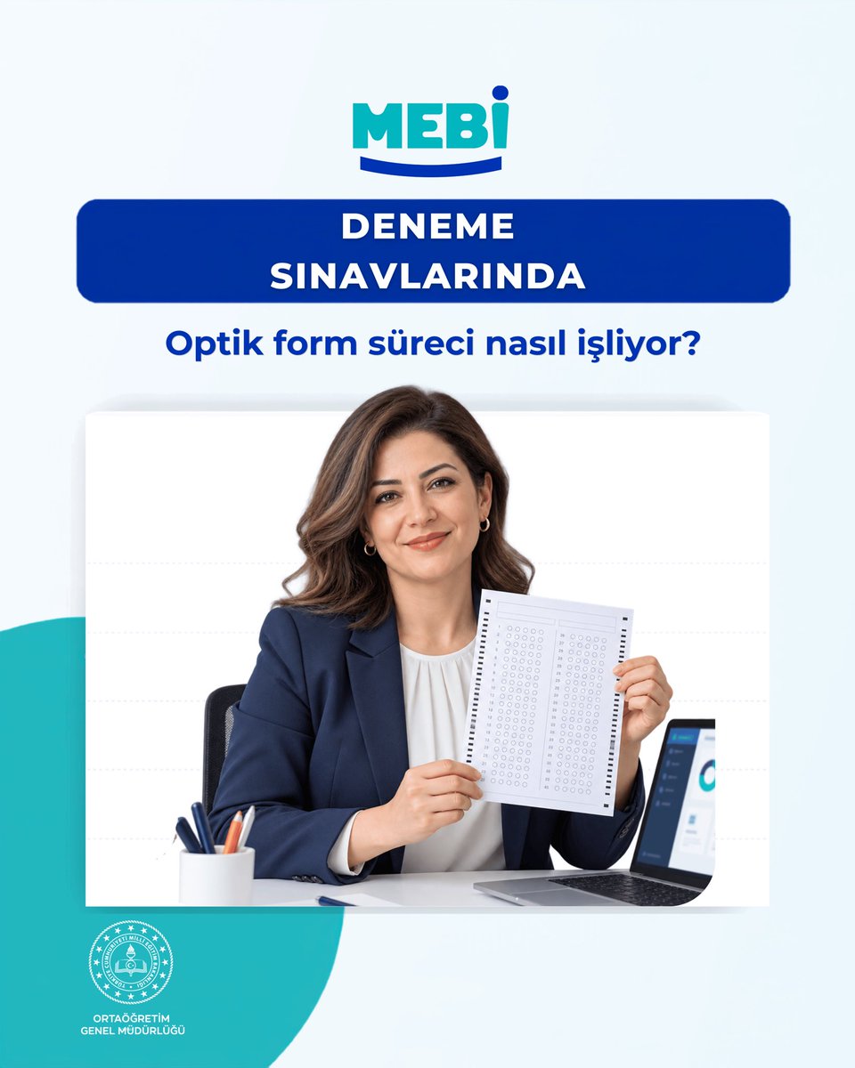 meb_mebi's tweet photo. MEBİ deneme sınavlarında optik form süreci nasıl ilerliyor❓

Sınavı seç, optik formları oluştur, MEBİ Optik ile okut, verileri gönder ve öğrenci raporlarına ulaş!🔅

Okul yöneticileri için tüm adımlar bu gönderide. Kaydır, süreci takip et! ➡️

🌐 https://t.co/scZawokAwo https://t.co/kw3JdnXsfY