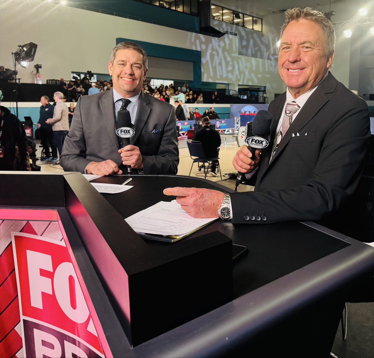 DaveRyno12's tweet photo. This was the last time I worked with Randy Pedersen after a great run at @FOXSports @FS1 @PBATour shows in Reno at the World Series of Bowling.  Always energetic, always entertaining. He was one of a kind.  RIP RP. We miss you. https://t.co/mJ95LhFfST