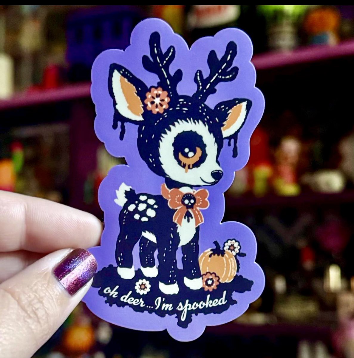 lostcarton's tweet photo. NEW DROP Oh Deer, I’m Spooked Halloween Animal Zombie Pumpkin Goth T-Shirt &amp; Stickers, now available, link in our bio. #halloween #etsy #lostcarton #spookyseason #etsyshop https://t.co/RGvNBXkmwX