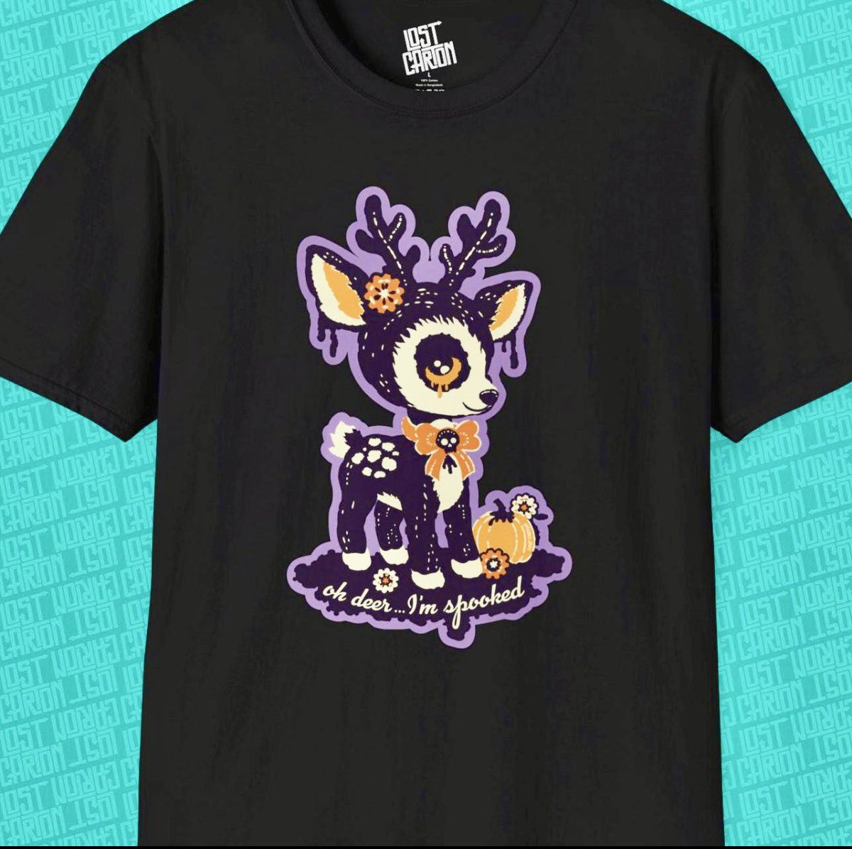 lostcarton's tweet photo. NEW DROP Oh Deer, I’m Spooked Halloween Animal Zombie Pumpkin Goth T-Shirt &amp; Stickers, now available, link in our bio. #halloween #etsy #lostcarton #spookyseason #etsyshop https://t.co/RGvNBXkmwX