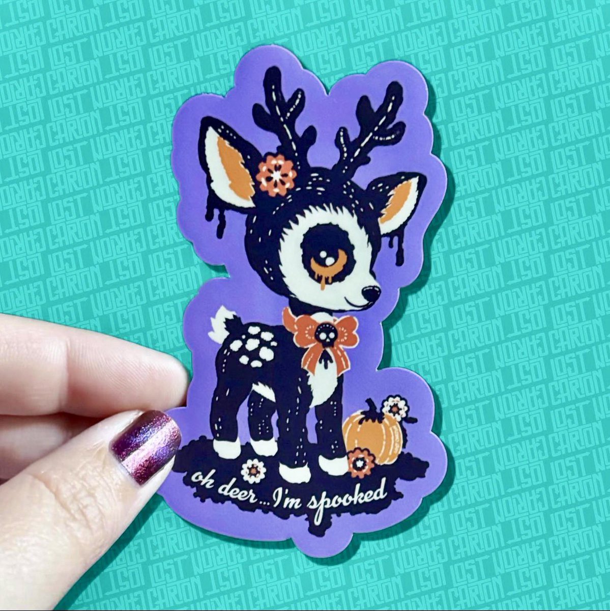 lostcarton's tweet photo. NEW DROP Oh Deer, I’m Spooked Halloween Animal Zombie Pumpkin Goth T-Shirt &amp; Stickers, now available, link in our bio. #halloween #etsy #lostcarton #spookyseason #etsyshop https://t.co/RGvNBXkmwX