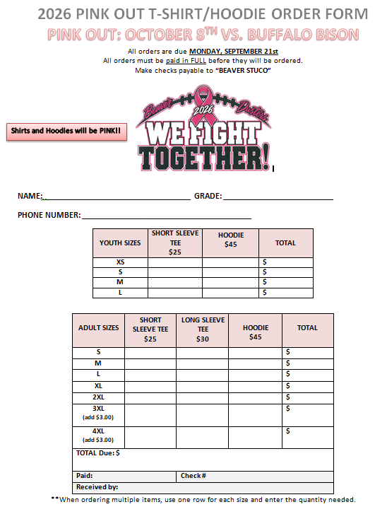 beaver_dusters's tweet photo. Please don't forget that you have until Monday, September 21st to order your PINK OUT shirts!!! https://t.co/Xrtr5CLLs4