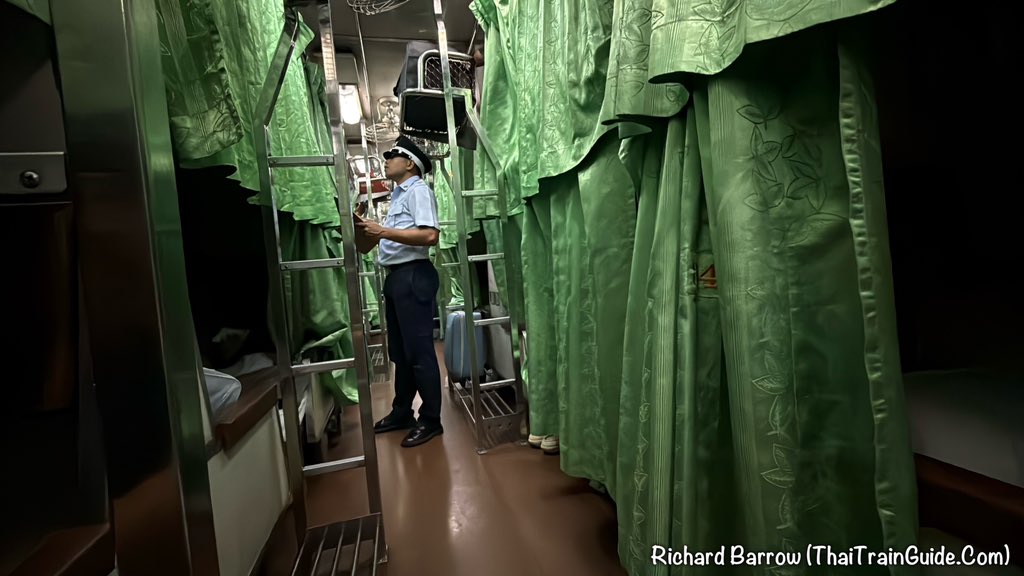 ThaiTrainGuide's tweet photo. 🚆 Good evening from onboard Express No. 51 from Bangkok to Chiang Mai. This is my favourite night train on the Northern Line, mainly because of the timing. It reaches one of the most beautiful sections of the route just as the sun is coming up.

The train arrives in Den Chai at around 7:00am and shortly afterwards follows the stunning Yom River. Hopefully tomorrow we will get some morning mist to make the views even better.

Most foreign tourists take Special Express No. 9 to Chiang Mai, but that train passes Den Chai at 2:48am. You don’t really get daylight until after Khun Tan, by which time many of the highlights of the Northern Line have already passed in the dark.

So remember Express No. 51 for your next journey north. It might not be as comfortable or as clean as the newer CNR sleeper train, but it has plenty of character and does the job.

My plan this weekend is to do the journey in two parts. Tomorrow morning I’ll get off at Den Chai and make a side trip to Phrae. While I’m there, I want to check out the local transport options from the railway station to Phrae and also onwards to Nan.

Then on Sunday morning I’ll jump back on Express No. 51 at Den Chai and complete the journey to Chiang Mai. From there, I’ll return to Bangkok on Special Express No. 14.

Should be a productive weekend on the rails.

#ThailandByRail #ThaiTracks #RailTourism #Thailand #ChiangMai #Phrae #Nan #รถไฟไทย #นั่งรถไฟเที่ยวไทย