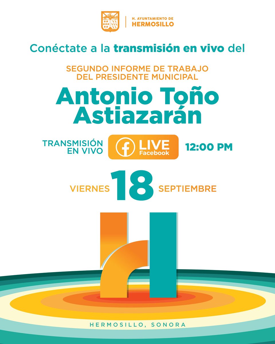 tonoastiazaran's tweet photo. ¡En la H avanzamos juntos! 🙌🏼 

Acompáñanos en la presentación del #SegundoInformeDeResultados, donde compartiremos el trabajo que estamos haciendo en equipo para seguir transformando Hermosillo. https://t.co/ongzU84wD3