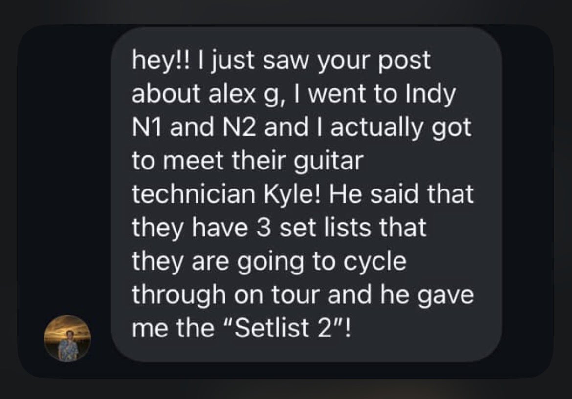 alexgupdate's tweet photo. setlist update for alex g 🚨 https://t.co/OhXISfMOHO