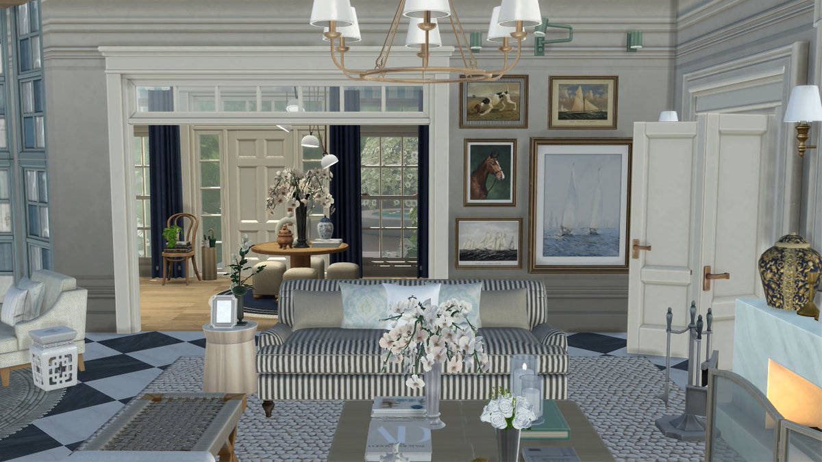 Willian10L's tweet photo. Coastal Laurent Manor - living room
#Sims4 #Simcc #simsbr #brindletonbay #Hamptons #thesims #showyourbuilds #simscommunity https://t.co/alcGgeYVC8