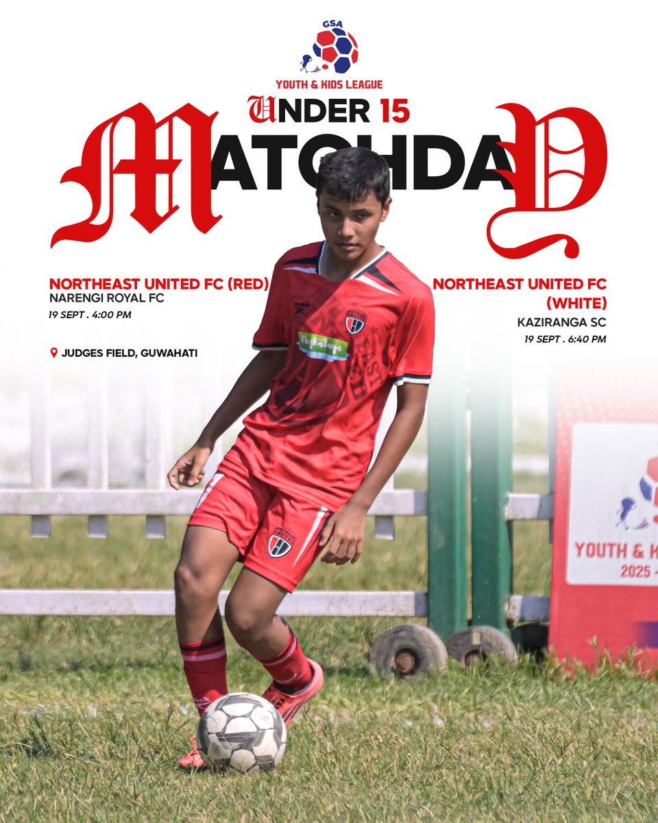 NEUtdFC's tweet photo. The GSA Youth &amp; Kids League returns, with our U17 and U15 sides ready to get after it 🔴⚪️⚫

#StrongerAsOne #8States1United https://t.co/tqiVlSEZwH