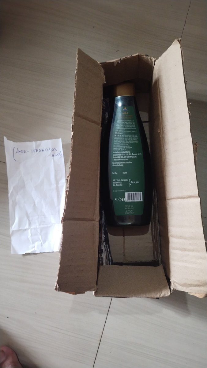 purna12487's tweet photo. @AmazonHelp sir Amazon se parasoot hair oil 500ml 2 pack Liya tha but mujhe 1 pack mila hai
Order id -40615858224348350
Order date -3 sep 2026
Price -117+117
Mob-7811949059
Rumpa Pahari 
Please check kijiye aur refund kijiye https://t.co/OEvQeri6tM