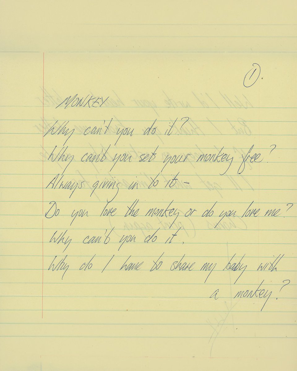 GeorgeMOfficial's tweet photo. George’s original handwritten lyrics for 'Monkey' ✍️
Photography by: Chris Cuffaro https://t.co/fawVQfxELO