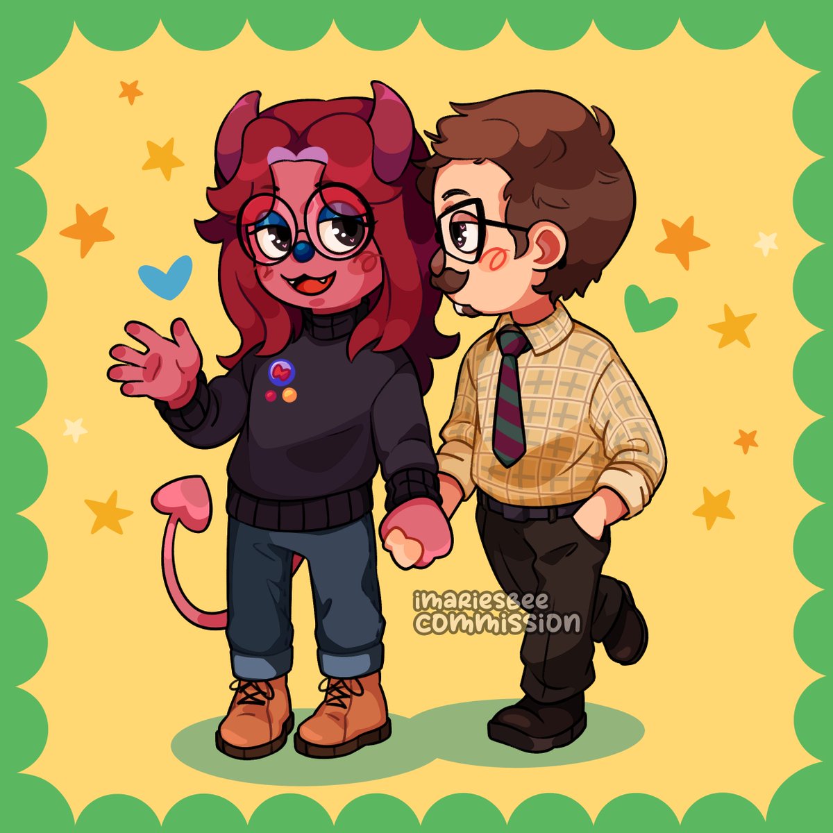 imariesbee's tweet photo. chibi pair cms i made for @TheVoidingg on vgen! #williamafton #fnaf #fnafoc #yumeship #selfship #ocxcanon #commissionsopen #commsart #vgencomms https://t.co/EkjG9roAmb
