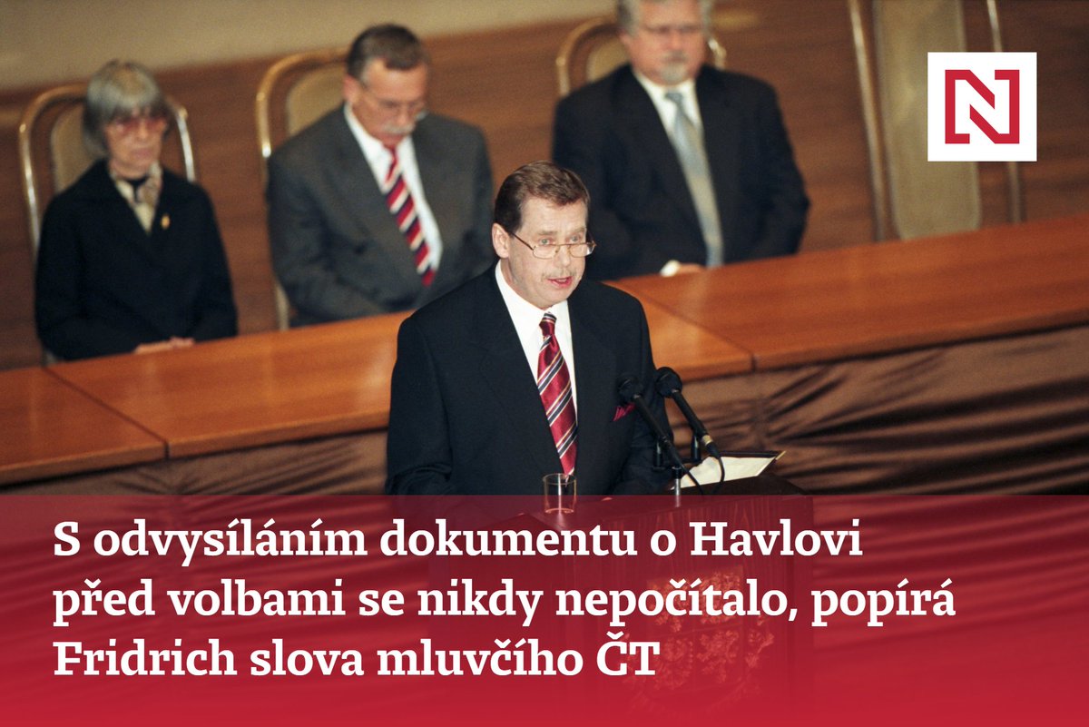 enkocz's tweet photo. https://t.co/v13NxlFoLo
Programový ředitel ČT Milan Fridrich odmítá, že by televize kvůli předvolebním pravidlům odsunula na později nový dokument o Václavu Havlovi. S jeho odvysíláním před volbami se podle něj nikdy nepočítalo. Sama ČT přitom předtím tuto informaci potvrdila. https://t.co/vixODlF66E