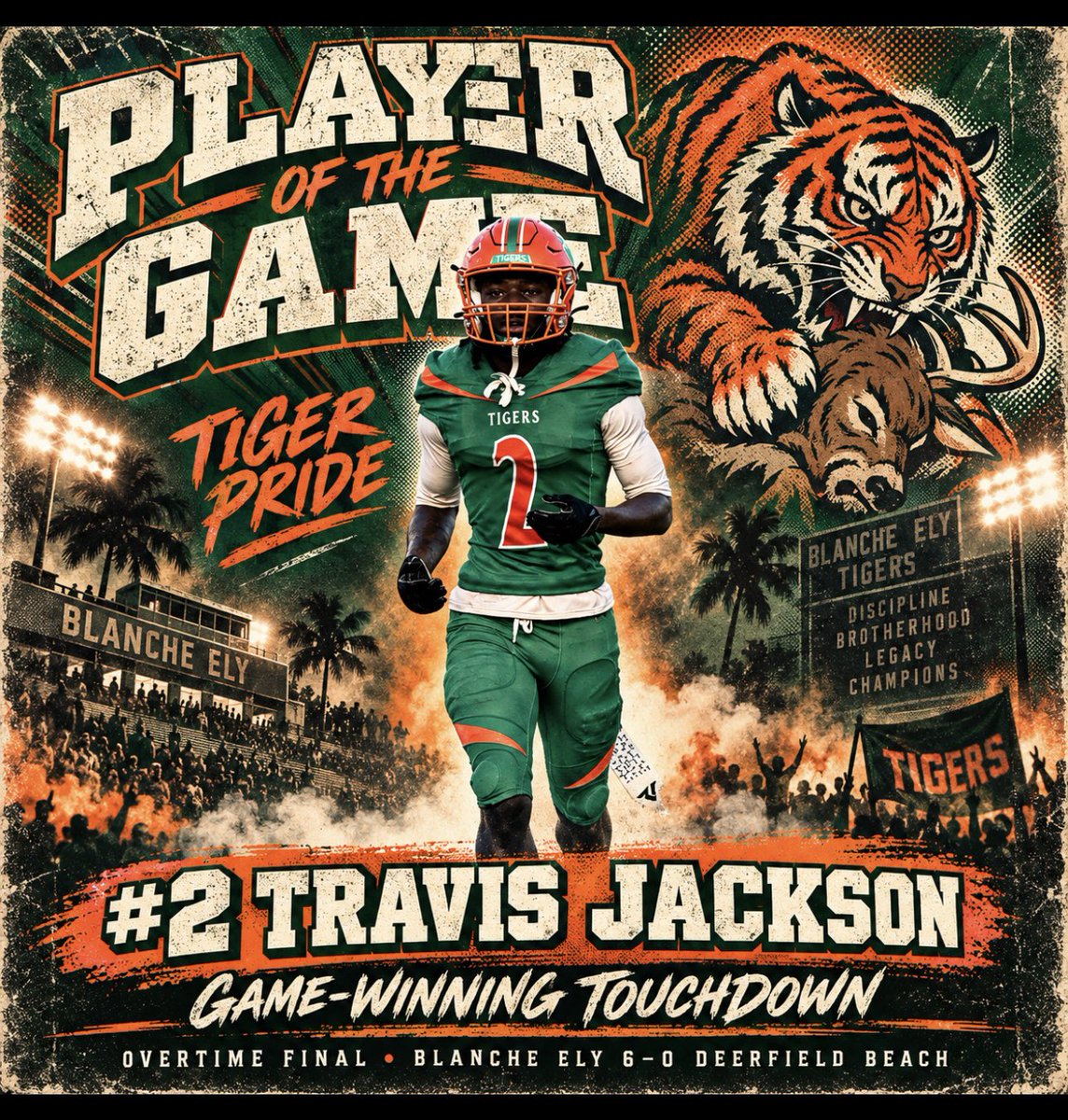 CoachT1920's tweet photo. Congratulations to Travis Jackson &amp; Jerome Roundtree one being named this weeks players of the game. Go tigers! https://t.co/iF603dO0dW