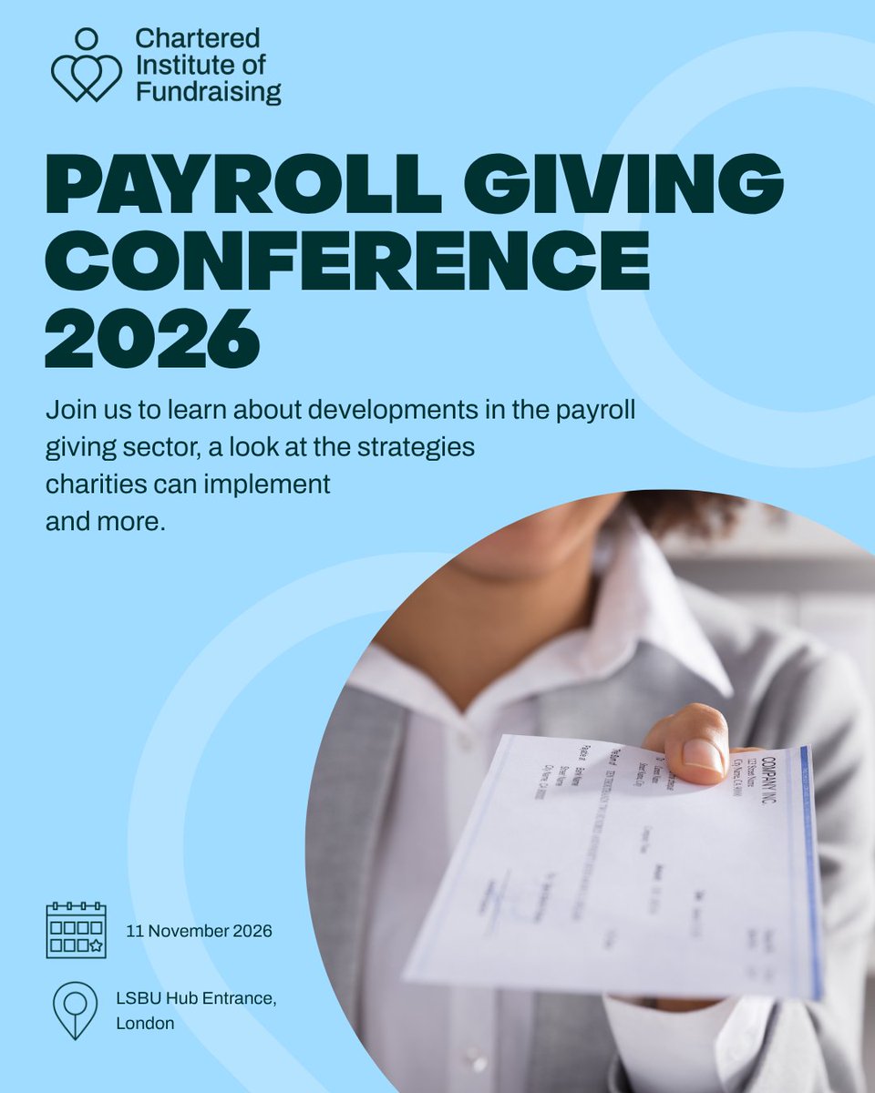 CIOFtweets's tweet photo. Calling all Payroll Giving fundraisers 📣

Join us at Payroll Giving Conference 2026 to connect with peers, explore the latest developments, hear from employers and put your questions to our panel.

📅 11 Nov, 1–5pm
📍 LSBU Hub, London

Book now: https://t.co/DKapCUZPk7 https://t.co/6XRysysOAG