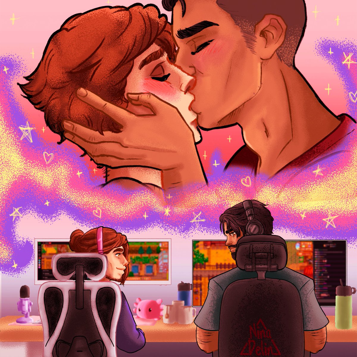 LadyNinaDraws's tweet photo. Viktor and Jayce meet online and bond through their love of gaming.
︀︀
︀︀A wonderful story done for the Reverse Big Bang Jayvik event with the wonderful @gyeomies__ and our beta @viktorsbuttmole <3

@jayvikbigbang 
(link in comments) https://t.co/zB2CrsOiDk