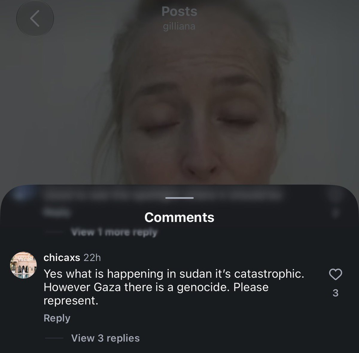 ourhermitage's tweet photo. Y'all should unpack why whenever a celebrity speaks on genocide and issues affecting Black people, y'all have this kind of reaction. 

It almost feels like what they’re saying is not legitimate/approved until it’s the issue you care about.

The left will definitely eat itself. https://t.co/PD1maUUFiS