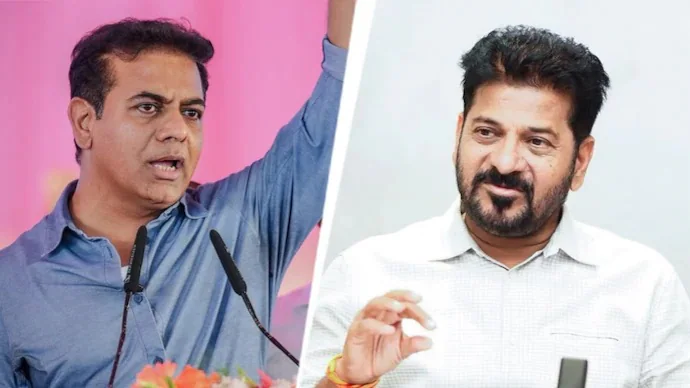 IndiaToday's tweet photo. 𝐆𝐢𝐯𝐞 𝐩𝐨𝐨𝐫 𝐑𝐬 𝟏 𝐥𝐚𝐤𝐡 𝐜𝐫𝐨𝐫𝐞, 𝐰𝐢𝐥𝐥 𝐭𝐫𝐚𝐧𝐬𝐟𝐞𝐫 𝐚𝐥𝐥 𝐨𝐮𝐫 𝐥𝐚𝐧𝐝, 𝐊𝐓𝐑 𝐜𝐡𝐚𝐥𝐥𝐞𝐧𝐠𝐞𝐬 𝐑𝐞𝐯𝐚𝐧𝐭𝐡 𝐑𝐞𝐝𝐝𝐲

#BRS working president #KTRamaRao's challenge came after #RevanthReddy accused the BRS leadership, its supporters and relatives of allegedly "looting" land worth around Rs 1 lakh crore during the previous government 

Read more: https://t.co/fubYsQ3zFF | @Journo_Abdul