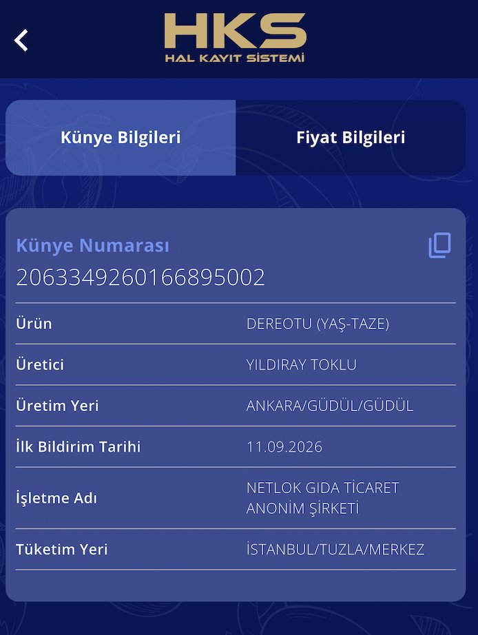 gidadedektifi's tweet photo. Yine benzer şekilde Netlok Gıda Ticaret A.Ş. firmasının sadece 7₺'ye satın aldığı dereotunu 25,8₺'ye yani tam %268 kazançla Migros'a sattığı Hal Kayıt Sistemi üzerinden görülüyor!
Bu firmanın Migros ile ilişkileri ve ticaret detaylarının araştırılması gerekiyor.
@ticaret https://t.co/R7DVrTQ27x