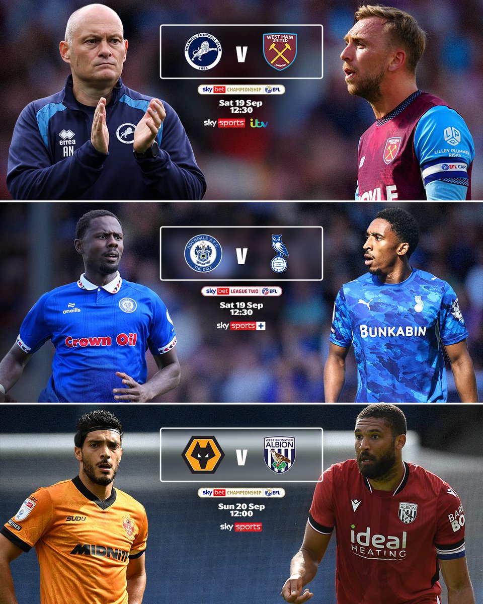 EFL's tweet photo. Three UNMISSABLE clashes, one weekend 🍿

It’s set to be a blockbuster weekend in the EFL 🤩

#EFL https://t.co/wg5Skj42dF