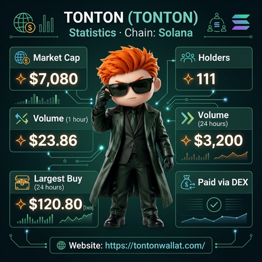 tontonwallat's tweet photo. TONTON (TONTON) Statistics · Chain: Solana

https://t.co/1E8UsuVXBL ✅

🌐 Market Cap: $7,080
👥 Holders: 111
🔄 Volume (1 hour): $23.86
🔄 Volume (24 hours): $3,200
💰 Largest Buy (24 hours): $120.80 [txn]
💱 Paid via DEX
 🌐 Website : https://t.co/pGqgMZ9XYo https://t.co/U8105py4AQ