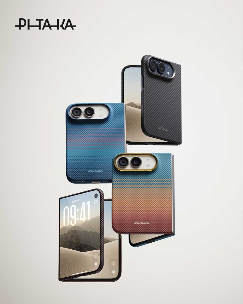 PitakaGallery's tweet photo. A complete, ultra-slim protection solution for iPhone Duo.

Aramid fiber + tempered glass in one feather-light front frame. Ultra-slim PitaTap™ built in. 

Slim Through Every Fold.
Now available for pre-order: https://t.co/kKWy86sUsu

#pitaka #iphoneduo https://t.co/Yn7UgcXIvi